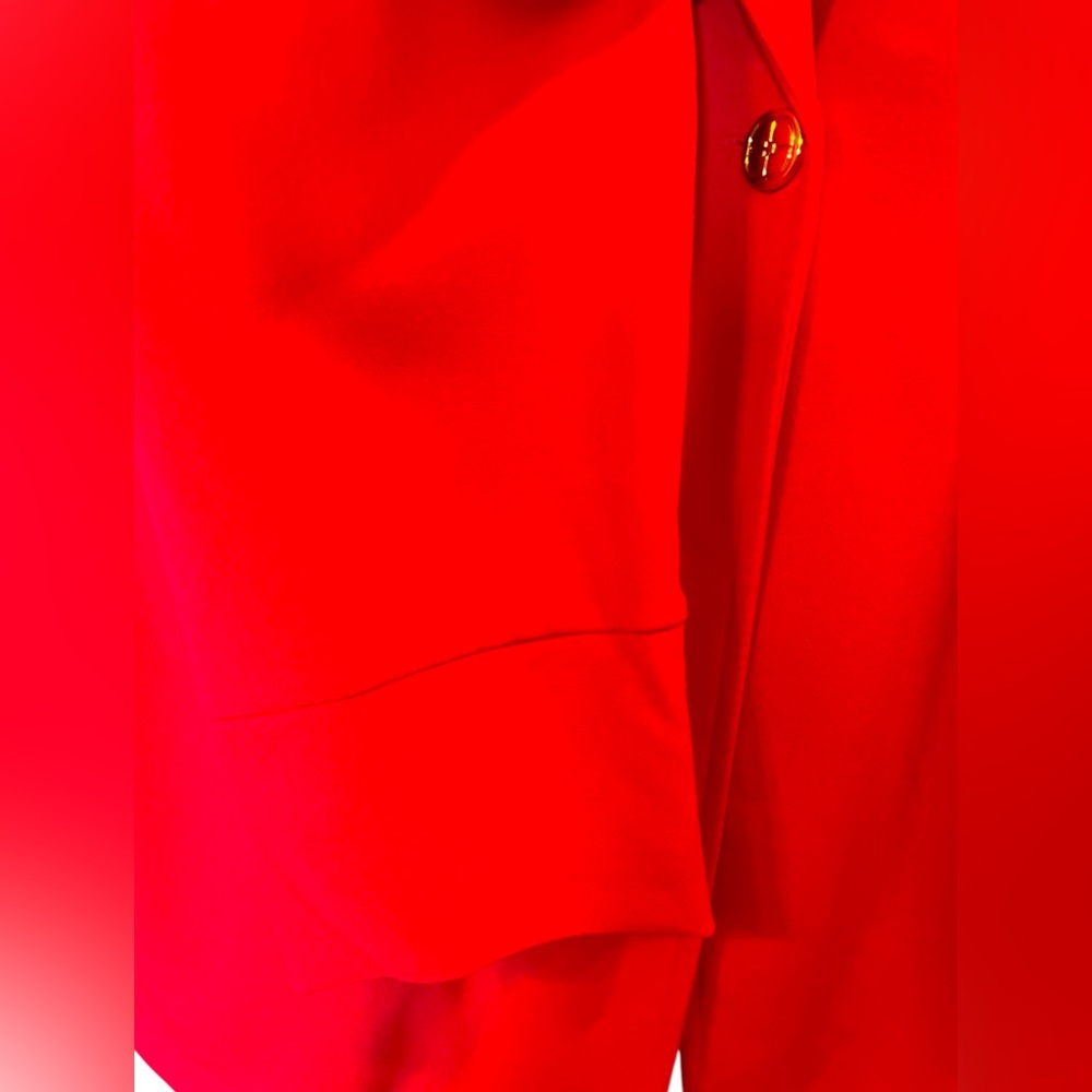Iman Bright Red Single-Button Unlined Lightweight… - image 5